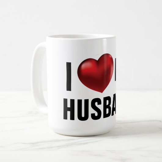 私は私の夫マグバレンタインのギフトアイディアが大好き コーヒーマグカップ (正面左)
