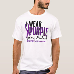 私は私の夫10の膵臓癌のための紫色を身に着けています Tシャツ
