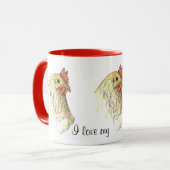 私は私の女の子チキンヘンバードスケッチ マグカップ (正面左)