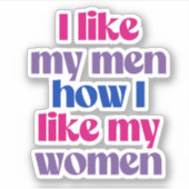 私は私の女性が好きだという私の男性が好きだ シール (正面)