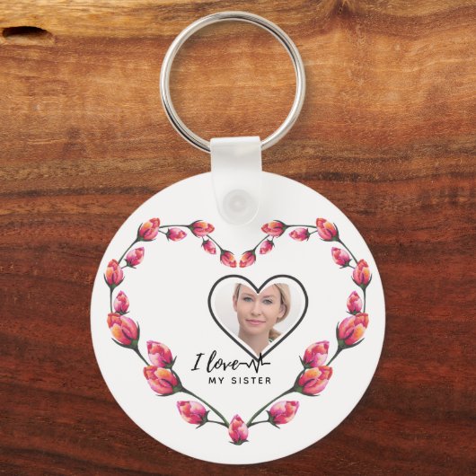 私は私の妹を愛して – 最高の友達のギフトパーソナライズされた キーホルダー (正面)