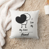 私は私の妹を愛して – 最高の友達のギフトパーソナライズされた クッション (ブランケット)