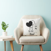 私は私の妹を愛して – 最高の友達のギフトパーソナライズされた クッション (椅子)