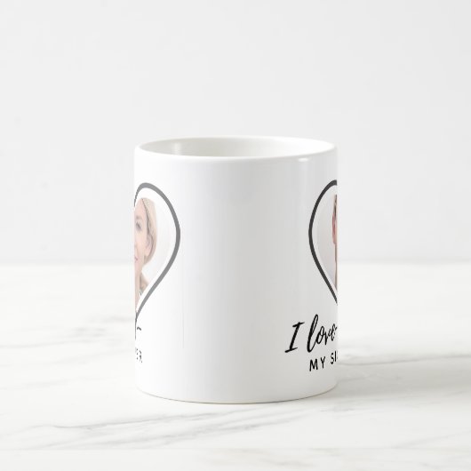 私は私の妹を愛して – 最高の友達のギフトパーソナライズされた コーヒーマグカップ (中央)