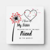 私は私の妹を愛して – 最高の友達のギフトパーソナライズされた フォトプラーク (正面)