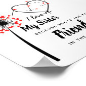 私は私の妹を愛して – 最高の友達のギフトパーソナライズされた ポスター (角)