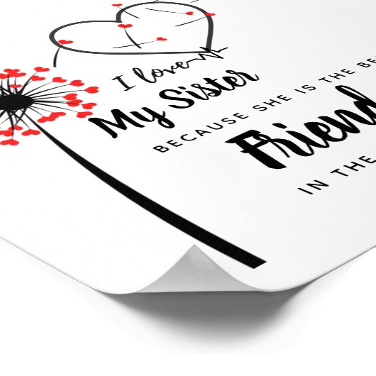私は私の妹を愛して – 最高の友達のギフトパーソナライズされた ポスター (角)