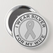 私は私の妻のための銀を身に着けています 缶バッジ (正面&裏面)