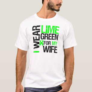 私は私の妻のリンパ腫のためのライムグリーンを身に着けています Tシャツ
