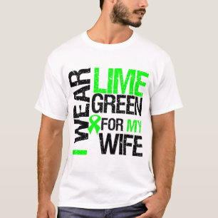 私は私の妻のリンパ腫のためのライムグリーンを身に着けています Tシャツ