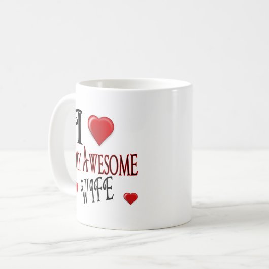 私は私の妻のロゴの人気があるな手頃愛します コーヒーマグカップ (正面左)