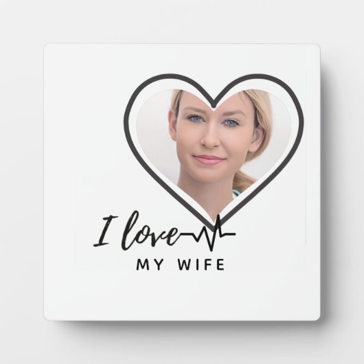 私は私の妻の写真のギフトを愛最高のす – 友人カスタム友 フォトプラーク (正面)