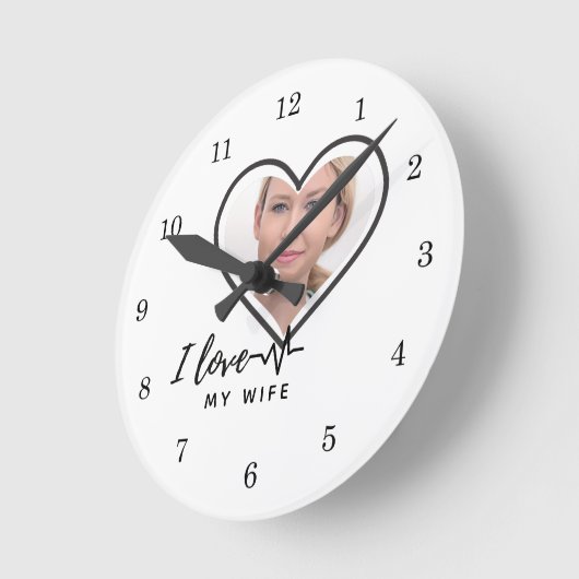 私は私の妻の写真のギフトを愛最高のす – 友人カスタム友 ラウンド壁時計 (傾斜)