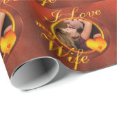 私は私の妻の名前入りな写真の包装紙を愛します ラッピングペーパー (ロールコーナー)
