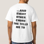 私は私の妻の洗濯をします Tシャツ (裏面)