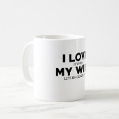 私は私の妻をマグをゴルフをすることを行くことを許可します私を愛します コーヒーマグカップ (正面左)