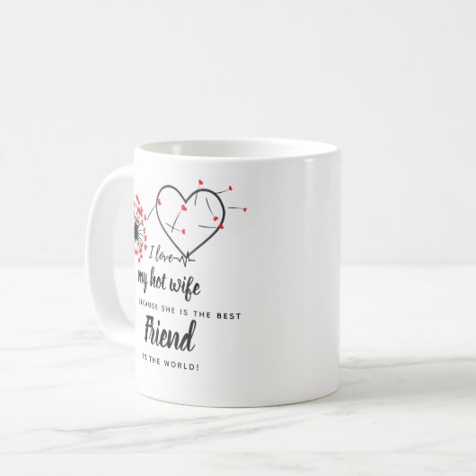 私は私の妻を愛してい最高のる – 友人パーソナライズされた写真 コーヒーマグカップ (正面左)