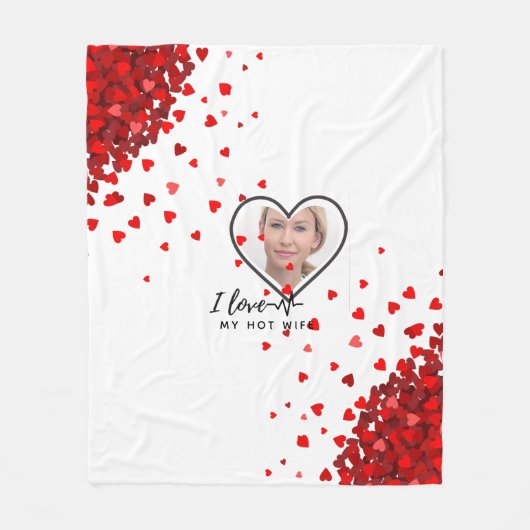 私は私の妻を愛してい最高のる – 友人パーソナライズされた写真 フリースブランケット (正面)