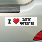 私は私の妻を愛します バンパーステッカー (車上)
