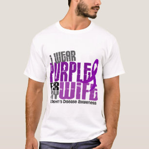私は私の妻6のクローン病のための紫色を身に着けています Tシャツ