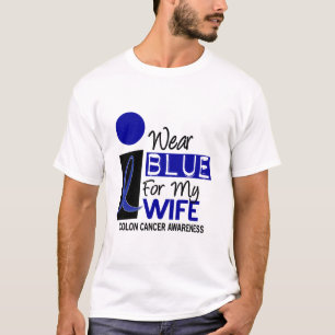 私は私の妻9の結腸癌のTシャツのための青を身に着けています Tシャツ
