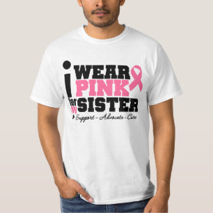 私は私の姉妹のためのピンクのリボンサポートを身に着けています Tシャツ