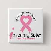 私は私の姉妹の乳癌を恋しく思います 缶バッジ (正面)