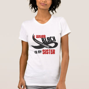 私は私の姉妹33のメラノーマのための黒を身に着けています Tシャツ