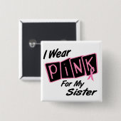 私は私の姉妹8の乳癌のTシャツのためのピンクを身に着けています 缶バッジ (正面&裏面)