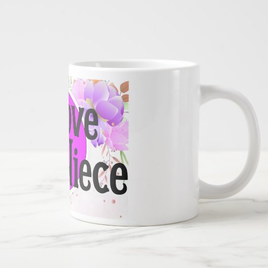 私は私の姪のラベンダーの蘭のカップをパーソナライズ大好き ジャンボコーヒーマグカップ (右)