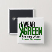 私は私の姪10の脳性麻痺のための緑を身に着けています 缶バッジ (正面&裏面)