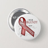 私は私の娘のためのバーガンディを身に着けています 缶バッジ (正面&裏面)