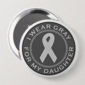 私は私の娘のための灰色を身に着けています 缶バッジ (正面&裏面)