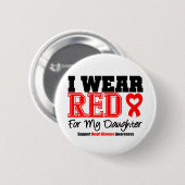 私は私の娘のための赤を身に着けています 缶バッジ (正面&裏面)