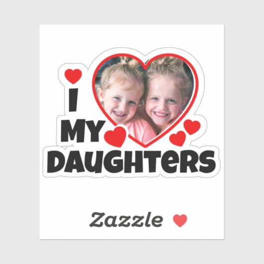 私は私の娘の写真の輪郭パーソナライズされたをハート シール (シート)