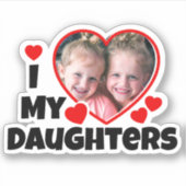 私は私の娘の写真の輪郭パーソナライズされたをハート シール (正面)