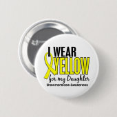 私は私の娘10の子宮内膜症のための黄色を身に着けています 缶バッジ (正面&裏面)