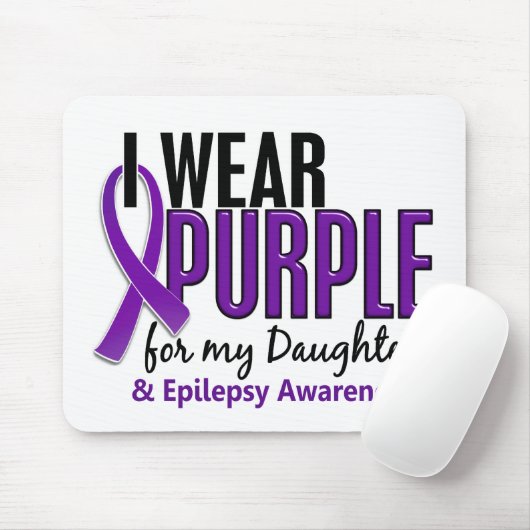 私は私の娘10の癲癇のための紫色を身に着けています マウスパッド (マウス)