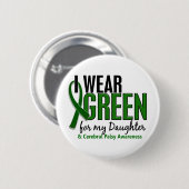私は私の娘10の脳性麻痺のための緑を身に着けています 缶バッジ (正面&裏面)