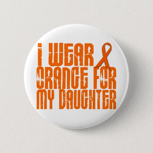 私は私の娘16のためのオレンジを身に着けています 缶バッジ (正面)