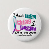 私は私の娘37のための甲状腺癌のリボンを身に着けています 缶バッジ (正面)