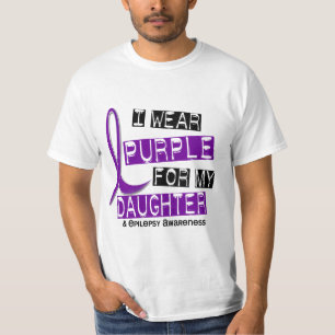 私は私の娘37の癲癇のための紫色を身に着けています Tシャツ