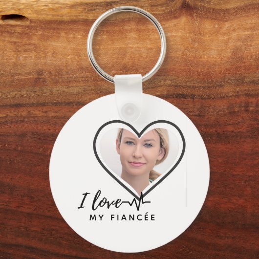 私は私の婚約者が大好きパーソナライズされた-友最高の達かわいい キーホルダー (正面)