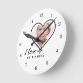 私は私の婚約者が大好きパーソナライズされた-友最高の達かわいい ラウンド壁時計 (傾斜)