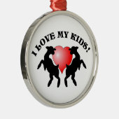 私は私の子供(ヤギ)のクリスマスのオーナメントを愛します メタルオーナメント (右)