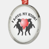 私は私の子供(ヤギ)のクリスマスのオーナメントを愛します メタルオーナメント (左)