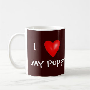 私は私の子犬ハート コーヒーマグカップ