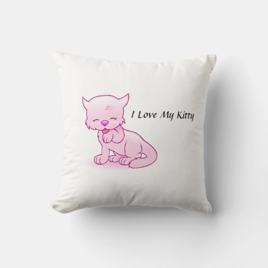 私は私の子猫の装飾用クッションを愛します クッション (正面)