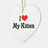私は私の子猫を愛している セラミックオーナメント (左)