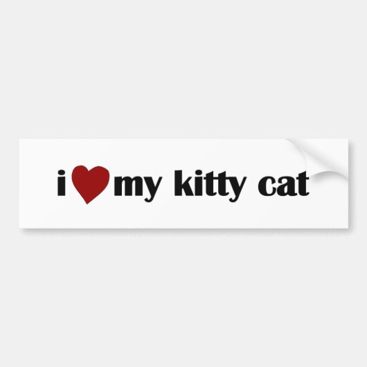 私は私の子猫猫を愛します バンパーステッカー (正面)